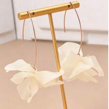 1对时尚度假风亚克力花瓣耳环，女士首饰 - 米色 - 查看 1