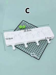 1pc Silicone 4 Cavity Ice Cream Molds, Popsicle Mold, Can Reuse, Ice Cream Mold, Easy Disengage The Mold, Applicable To Home-Made Popsicles, DIY Popsicle Mold - Multicolor - View 11