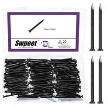 150Pcs 2\ Black Hardware Nails Assortment Kit, Steel Nail, 3.3x50mm Galvanized Nails, Small Nails, Finishing Nails, Wall Nails, Wood Nails, Nails For Concrete Brick - 50mm - View 2