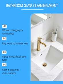 JUE FISH 管道疏通剂，溶解厨房和浴室排水管中的油脂和毛发，疏通堵塞的管道 - 粉狀 - 查看 8