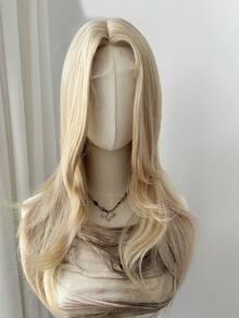 合成纤维长波浪假发，高层次金色假发，耐热纤维材质，适合日常佩戴、派对和聚会，自然逼真。 - 金色 - 查看 11