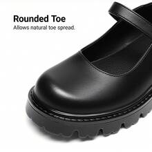 Women's Mary Jane Platform Shoes Closed Toe Chunky Block Low Heel Cute Vacation Shoes Back To School Shoes College Student Shoes - 黑PU - 查看 7