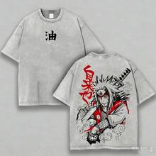 NarutoShippuden Jiraiya "Oil" Kanji Vintage Washed Oversized Graphic T-Shirt Anime Streetwear Casual Tee For NarutoEnthusiasts, Unisex Streetwear Casual Vintage Washed  Cotton Top For Men & Women, Men Graphic T Shirts, Men Vintage T Shirts,  Anime Shirt, Mens Clothes, Mens T Shirts, Y2k Clothes - Xám - Xem 1