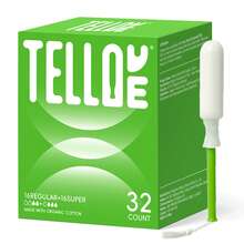 Tellove Tampons With 100% Organic Cotton Core, Featuring 360° Comfort-Expand Technology With Comfortable Applicator, Leak-Proof For 8 Hours, Comfort-Fit For Sensitive Skin - Regular+Super - 查看 9