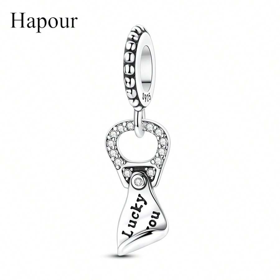 Hapour 幸运拉环吊坠，适配原装手链项链，925 纯银，精美个性化设计，串珠 DIY 首饰，派对礼物 - BKTC2009 - 查看 1