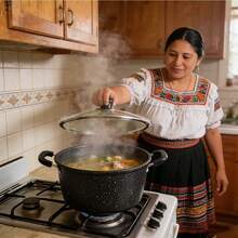 Bộ 1 nồi nấu canh dùng trong gia đình, nồi chống dính, nồi nấu nhỏ có lớp phủ, nồi hấp hai quai dày, thích hợp cho bếp từ và bếp ga, 1 bộ (2 cái/3 cái) - Xem 4