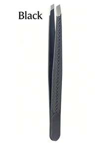 High Precision Stainless Steel Tweezers, Fish Scale Non-Slip Eyebrow Tweezers, 96 Degree Angled Eyebrow Clip, Eyelash Extension & Eyebrow Grooming Tool - Black - View 2