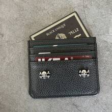 Ultra-Thin Credit Card Holder Coin Purse, PU Leather Multi-Card Slots Bank Card Case - Black - View 3
