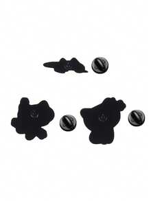 1/3pcs Cute Dizzy Cat Brooch, Funny Various Dizzy Pose Cat Design, Cartoon Cat Theme Badge, Unisex Style, Daily Wear Accessory Gift - Multicolor - View 9