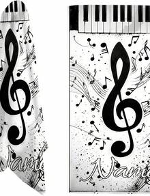 Item Picture Pc Personalized Music Note Treble Clef Beach Towel Custom Name Text Quick Drightweight Microfiber Towel For Pool Gym Travel I Musical Gift For Pianis CUnique Basketball Team Designs, Fun Patterns, Suitable For Women, Pool Trips, And Showers. 312g Beach Towel, Unisex. High-Quality Absorbent Fabric, Suitable For All Seasons, Soft To The Touch, Durable. Quick-Drying, An Essential Item For Summer Beaches, Pools, And Sand Baths. H5161, A Vacation Must-Have. - 圖片色 - 查看 1