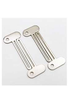 1/4pcs Manual Toothpaste Squeezer-Stainless Steel Tube Squeezer Key, Metal Toothpaste Squeezer Dispenser, Easy To Use Cosmetic Paint Tube Winder, T Shape Design, Silver Color, Reduce Waste, Perfect For Toothpaste, Paint, Cream Tubes, Reusable.Bathroom Decor Fall Decor Back To School - Toothpaste Squeezer - View 9