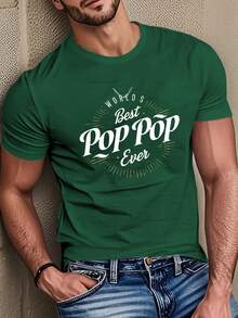 Camiseta Masculina Best Pop Pop Ever Verão Unissex Algodão - Verde Escuro - Visão 1