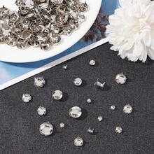 6/8/10/12mm 100/200/300/500pcs Silver Rivet And Cone Rivet, Clothing Crafts, Punk Rock Apparel Collar, Belt, Shoes, Bag Decoration - Round Nail - View 4