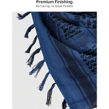 - Bufanda militar Shemagh táctica del desierto Keffiyeh para la cabeza del cuello, bufanda árabe con borla 43 x 43 pulgadas,43370240 - Azul Marino - Ver 5