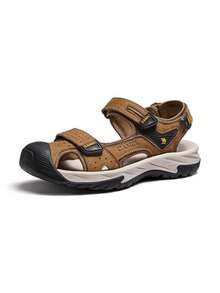 Men's Summer Comfortable Soft And Elastic Height-Increasing Anti-Collision Closed-Toe Casual Sandals - Bronze - View 2