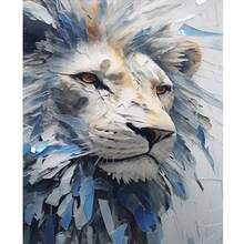 1pc 2D DIY Diamond Painting Creative 3D Lion Diamond Art, Living Room Bedroom Decor DIY Handmade Diamond Embroidery Painting, Animal Series Diamond Painting, Perfect For Holiday Gifts - View 1