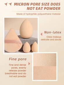 5PCS Makeup Tools Set Including:2PCS Makeup Sponges+1pc Triangle Powder Puffs+2PCS Mini Makeup Sponges - Multicolor - View 7