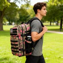 SEYATULLH 45升战术背包，军用背包，户外徒步露营背包，带水壶袋 - 彩色 - 查看 9