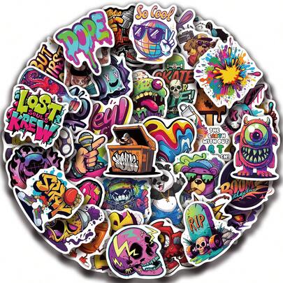 50 miếng dán graffiti đường phố, nhãn dán graffiti sáng tạo, đồ dùng văn phòng, nhãn dán điện thoại và máy tính, chất lượng cao, bền, tinh tế, nhãn dán độc đáo, vui nhộn, cổ điển, thiết kế hoạt hình đầy màu sắc, đồ trang trí quà tặng, đồ trang trí ốp điện thoại, có thể tái sử dụng, thiết kế hoạt hình đầy màu sắc, thích hợp cho bình nước, ván trượt, điện thoại di động, v.v., hoàn hảo cho đồ dùng học tập và là lựa chọn hàng đầu cho quà tặng ngày lễ.