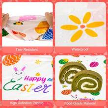 3 Pcs Easter Tableclot-Appy Easter Bun Table Cover Disable Plastic Rectangle Flower Colorful Eggs Table Clot  Sp Day Tab Rations And Party Supplies Frs 54 X 108 Inc - Easter - View 4