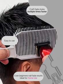 Professional Men's Hair Cutting Comb - Long Handle With Non-Slip Grip, Suitable For Barbers, Home And Salon Use, Durable Pull-Resistant Design - Durable Plastic Material, Precise Trimming And Straightening Styling Tool, Ergonomic Hair Care Accessory - Multicolor - View 5