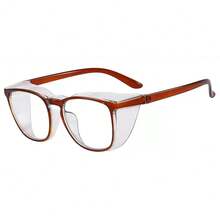 1 Par de Óculos Protetores Esportivos com Armação de Gelatina Feminina, Lentes Transparentes Anti-Embaçamento, Confortáveis e Versáteis, Adequados para Looks Casuais, Ciclismo ao Ar Livre, Férias na Praia, Itens Essenciais para Viagens ao Ar Livre - Multicolorido - Visão 3