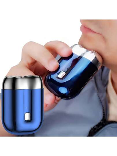 便携式电动剃须刀，配备浮动刀头系统和可水洗刀片 - 快速充电 Type-C，电池续航时间长，一键启动 - 适合旅行、商务和随时随地进行个人护理。