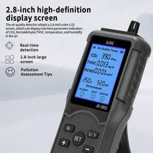 Six In One Formaldehyde Tester Air Quality Tester Air Detection Carbon Dioxide Detection Portable Temperature Detection,  Humidity Detection Harmful Volatile Substance Tester, Pollution Assessment Tester - Black - View 4