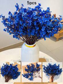 1pc/5pcs/7pcs/10pcs Artificial Star Flower, Mini Artificial Flower, Blue Artificial Flower, Gypsophila Artificial Flower, Suitable For DIY Wedding Decoration, Party Decoration, Home Decor, Artificial Flower Branches, Women's Gift, Mother's Day Gift, Flowers, Stamen, DIY, Room Decor, Bedroom Decor, Plants, Girlfriend Gift, Flower Box, Crochet Flower Party Decoration - Multicolor - View 15