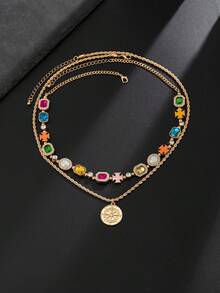 Bộ 2 mặt dây chuyền hình ngôi sao phong cách Rock Punk, mặt dây chuyền hình chữ thập đính đá acrylic, dây chuyền bện, thiết kế Hip-Hop, thích hợp đeo hàng ngày, dạo phố, dự tiệc, lễ hội, quà tặng thời trang đa năng cho các cặp đôi. - vòng cổ - Xem 6