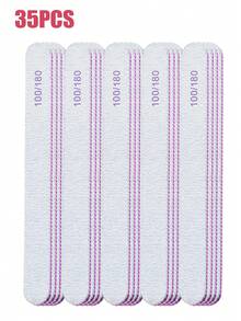 100/180 Grit Double-Sided Professional Nail File, Black Nail Care Manicure Pedicure Sanding Block Nail Polishing Tool - Multicolor - View 14