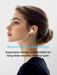 Auriculares inalámbricos verdaderos - Compatibles con dispositivos Apple y Android, micrófono incorporado, resistentes al sudor, hasta 24 horas de tiempo de reproducción - Blanco - Ver 4