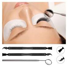 PERMANIA 3pcs Eyelash Curler And Extension Tool Set | Washable Plastic And Metal Eyelash Tools | Pink And Black Beauty Tools For Salon And Home DIY Eyelash Styling - Multicolor - View 3