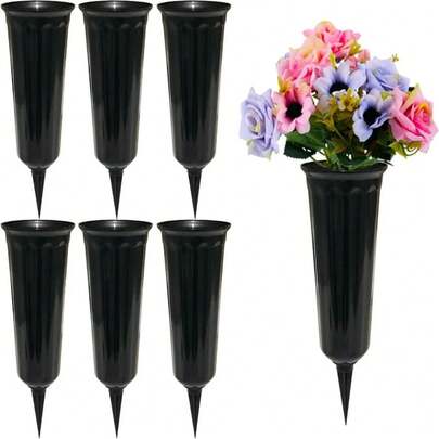 2/4/6支装园艺花卉管，塑料人造干花装饰，户外草坪装饰装置