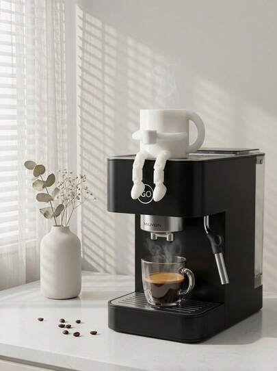 3D Printed Articulated Coffee Cup Decor, Cute Brown Coffee Bean Small Model Decor, Suitable For Cafe, Living Room, Bedroom, Study, Bar Counter, Home Decor, Casual Chill Atmosphere, Applicable For All Scenarios, Great Gift For Coffee Lovers