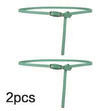 Buckle Daily Life Leather Belt, Fashion & Elegant For Dresses, T-Shirts, Casual Pants, Women Summer, School Fall, Autumn, Halloween Women's Slim Waist Belt With No-Hole Design Decorative Belt Waist Wrap Dress, Simple And Fashionable, Versatile And Suitable For All Occasions. - màu xanh lá - Xem 14