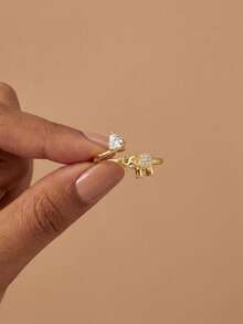 1 chiếc nhẫn hở hình trái tim hình voi bằng bạc sterling 925, món quà trang sức tinh tế dành cho phụ nữ, thích hợp cho các buổi hẹn hò, tiệc tùng, kỷ niệm. - Trái tim voi - Xem 4