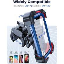 JOYROOM Motorcycle Phone Holder, [1 Second Auto Lock][100 MPH Military Grade Shock Proof] Bicycle Phone Mount, [10 Second Quick Install] Handlebar Phone Holder, Compatible With IPhone And All Phones - A - View 2