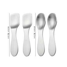 4 piezas Cucharitas mini de acero inoxidable 304 de 9cm, cucharitas para té/café, cucharitas pequeñas cuadradas/puntiagudas, aptas para uso doméstico, restaurante y hotel - Ver 5