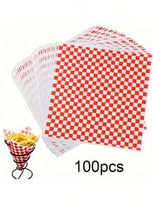 100pcs Wax Paper Sheets, Suitable For Wrapping Sandwiches, Burgers, Snacks, Parties, Fast Food, Cheese, Basket Liners And Packaging - View 7