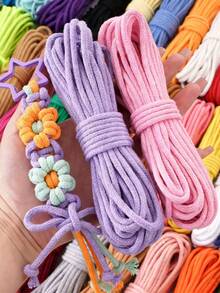 10m Hilo de algodón colorido DIY | Material de tejido para llaveros de espiral y adornos de mochila | Suministros para hacer joyas a mano | Regalo completo para el Día de San Valentín - hilo de algodón - Ver 2
