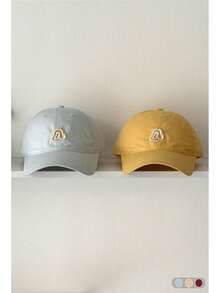 1pc Curved Brim Cap With @ Letter Embroidery, Soft Crown A-Letter Embroidered Baseball Cap, Unisex Street Style All Season Versatile Adjustable Visor Hat - @letter - View 1