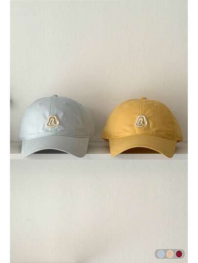 1pc Curved Brim Cap With @ Letter Embroidery, Soft Crown A-Letter Embroidered Baseball Cap, Unisex Street Style All Season Versatile Adjustable Visor Hat