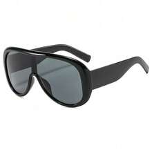 1Pc Oversized One-Piece Sunglasses (Multiple Colors Available), Retro  Design, UV Protection, Suitable For Daily Commute, Outdoor Activities, Personal Styling And Other Occasions, The Best Choice For Her - C6-酒紅框雙紅片 - 查看 1