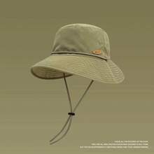 女士夏季防紫外线帽，双面休闲百搭渔夫帽 - 皮標雙面漁夫 - 查看 5