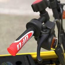 Universal Motorcycle Handlebar Grips | UFO Logo Design | 1 Pair Anti-Slip Rubber Grip With Textured Pattern | Off-Road Motorcycle, Dirt Bike, Scooter, ATV Throttle Grip Covers - A - View 6