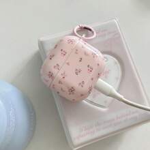简约粉色花朵挂饰耳机保护套，兼容 Pro 3、新款 Pro 2、可爱 Apple 4 简约 3 代个性化耳机保护套（1/2 代），女士款 - 粉色 - 查看 3