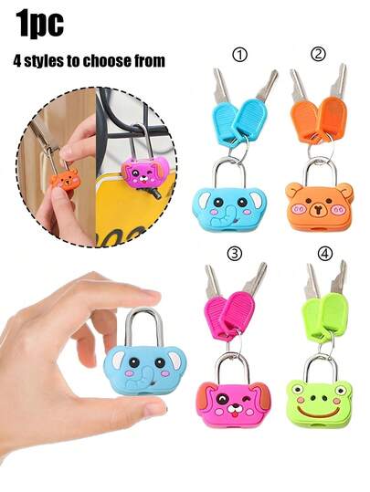 Candado con diseño de animal de dibujos animados con llaves - 4 estilos disponibles, candado de viaje portátil para equipaje, adecuado para equipaje, mochilas, bolsas de gimnasio y taquillas, construcción de metal, ideal para viajeros, personas que van al trabajo y entusiastas al aire libre, protección de equipaje de moda, también adecuado para taquillas de gimnasio escolar, taquillas deportivas, vallas, cajas de herramientas, puertas, cajas, contenedores de almacenamiento, etc., regalo ideal para el Día de la Madre y Pascua, artículos de viaje esenciales