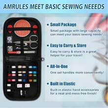 1pc Portable Sewing Kit, 10pcs/Set Sewing Thread Bobbins, Needles, Threader, Household Sewing Supplies - A - View 3