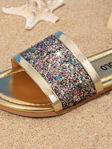 Một đôi dép thời trang cho bé gái, kiểu dáng đáng yêu, chống trơn trượt, thích hợp cho du lịch, ở nhà và đi biển để chụp ảnh. - Hoa hồng vàng - Xem 6